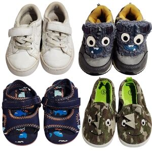 Toddler Shoe Bundle - Size 5 & 6 - Monster, Shark, Camo & Sneakers Cat & Jack